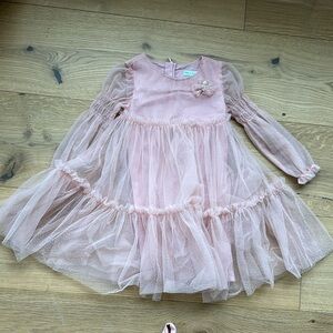 Abel and lulu tulle dress girls 5 pink chiffon